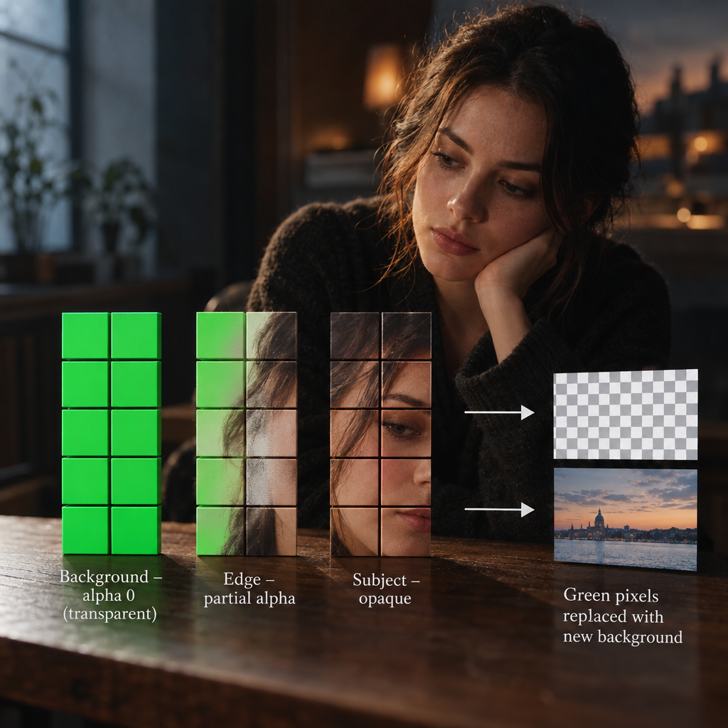 Chroma Key Pixel Transparency Diagram