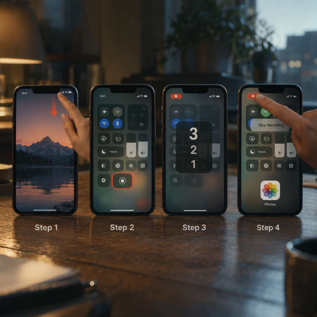 Control Center Screen Recording Button Steps