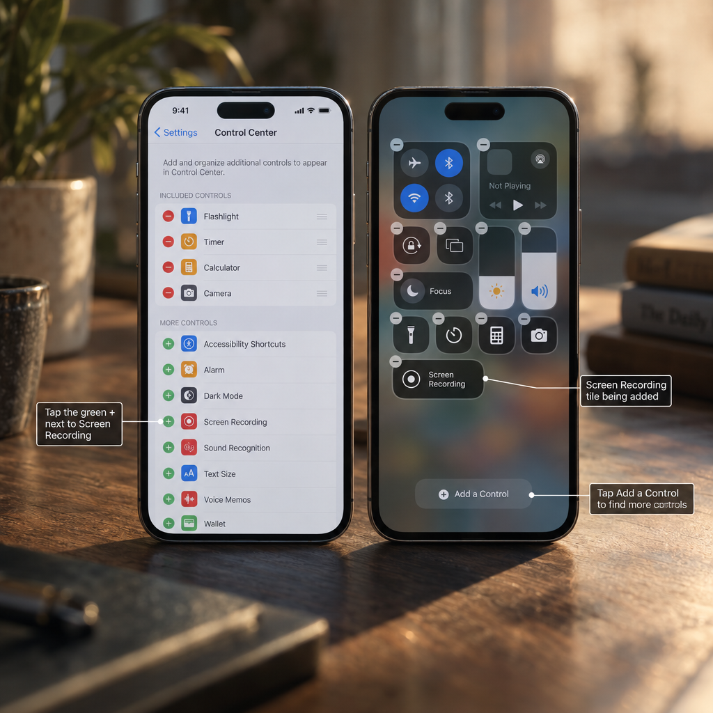 Adding Screen Recording to Control Center
